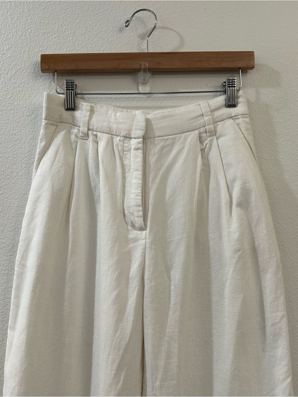 Abercrombie & Fitch Sloane Linen-Blend Tailored Wide Leg Pant White Size XS - Picture 5 of 13